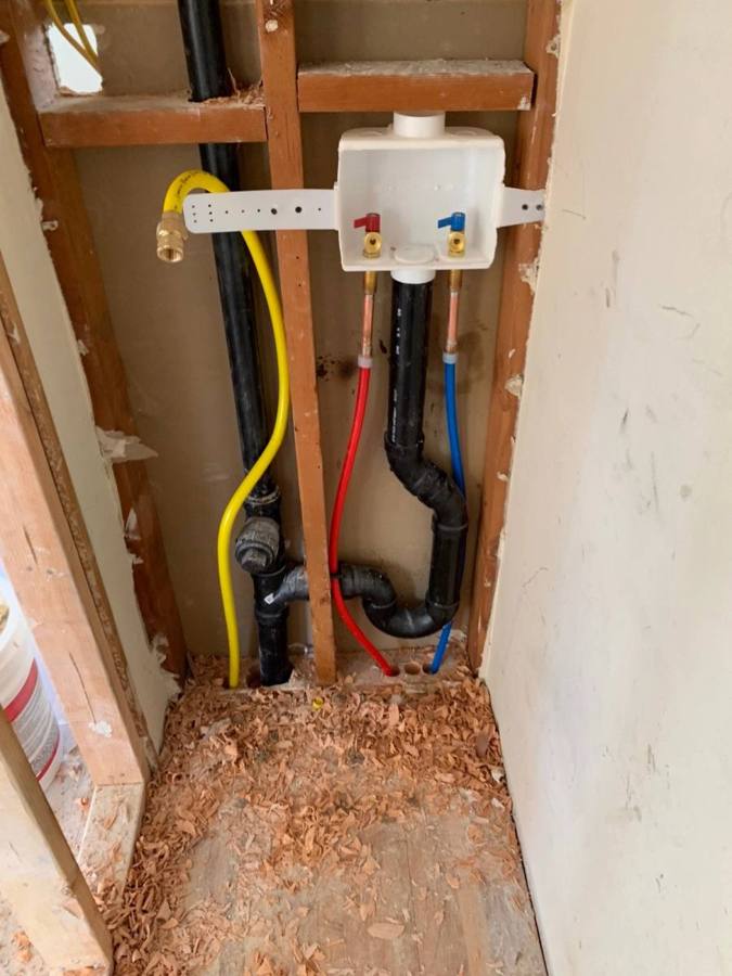 Rough plumbing and PEX pipework during a remodel